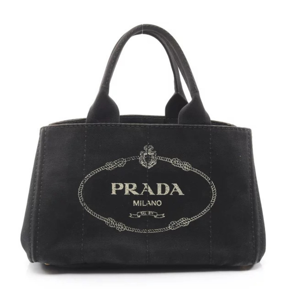Prada Canapa Tote Bag Canvas Black
